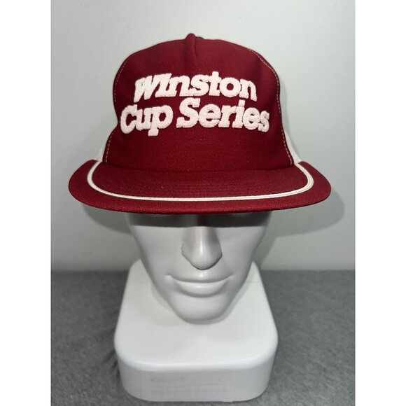 Vintage Winston Cup Series Hat Cap Snap Back Mens Red White NASCAR Racing 80s - Picture 2 of 8